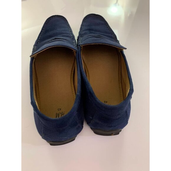 H&M Navy Suede Covered Canvas, Mens Slip-On, Driving Loafer Shoes Size 10 (EU43) - Picture 4 of 6